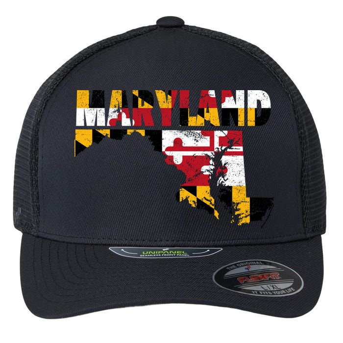 Maryland State Flag Flexfit Unipanel Trucker Cap