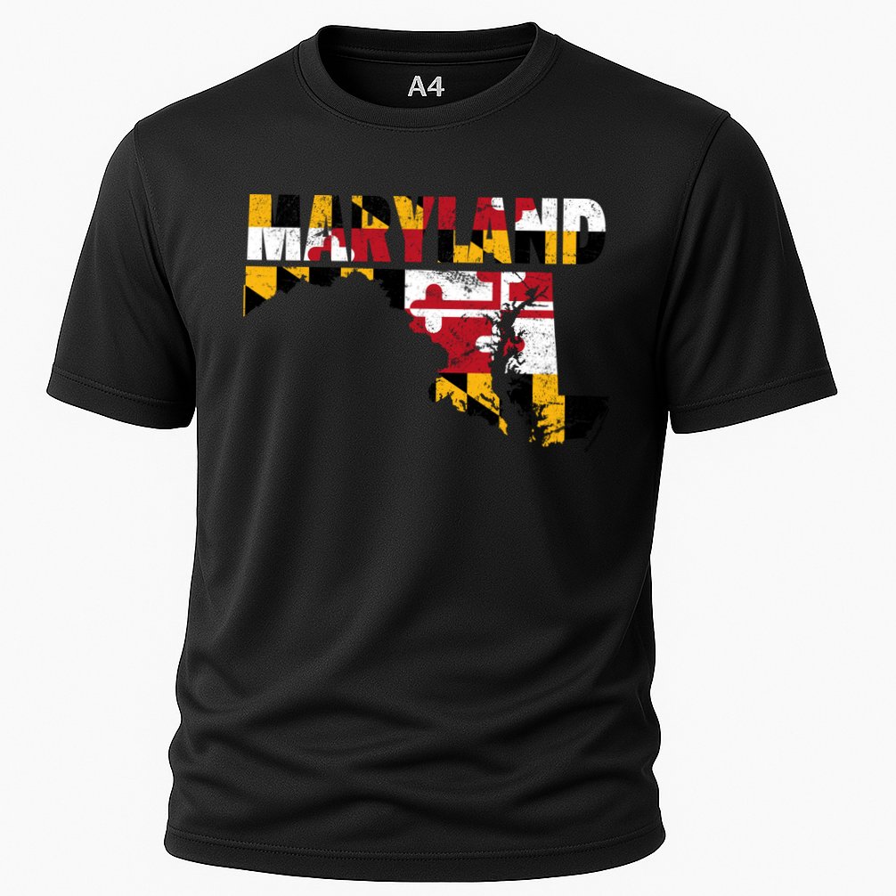 Maryland State Flag Cooling Performance Crew T-Shirt