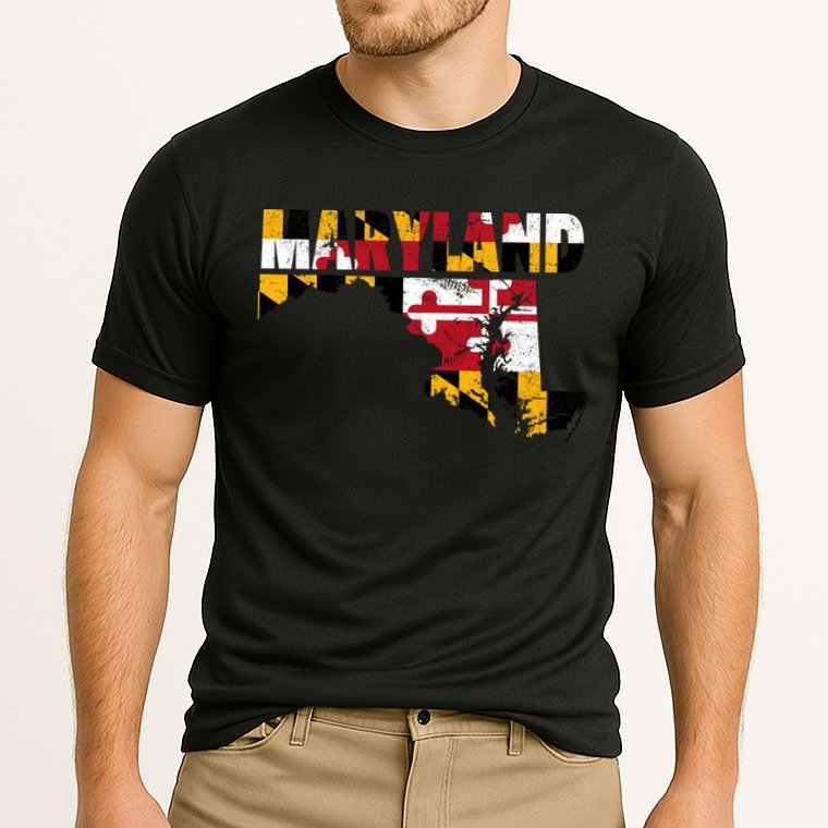 Maryland State Flag Cooling Performance Crew T-Shirt