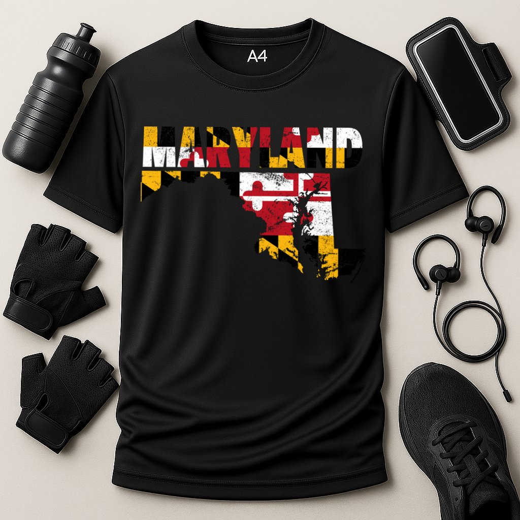 Maryland State Flag Cooling Performance Crew T-Shirt