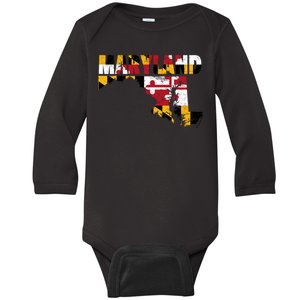 Maryland State Flag Baby Long Sleeve Bodysuit