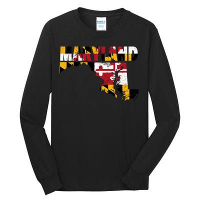 Maryland State Flag Tall Long Sleeve T-Shirt