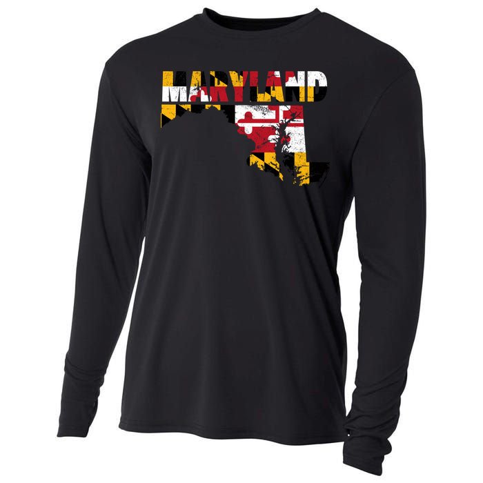 Maryland State Flag Cooling Performance Long Sleeve Crew