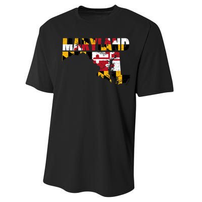 Maryland State Flag Performance Sprint T-Shirt