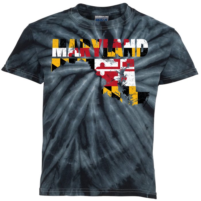 Maryland State Flag Kids Tie-Dye T-Shirt