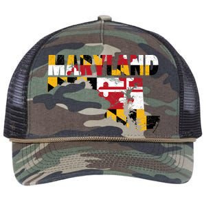 Maryland State Flag Retro Rope Trucker Hat Cap