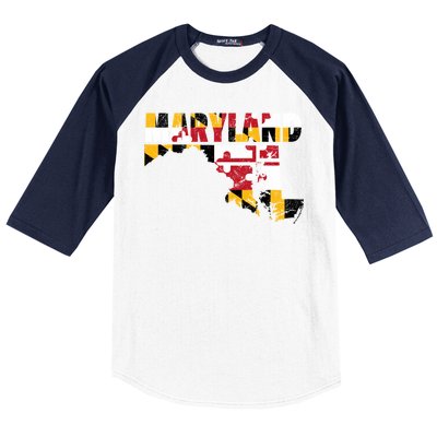 Maryland State Flag Baseball Sleeve Shirt