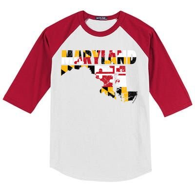 Maryland State Flag Kids Colorblock Raglan Jersey