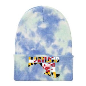 Maryland State Flag Tie Dye 12in Knit Beanie