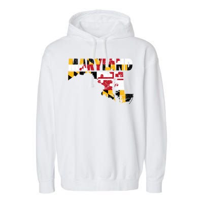 Maryland State Flag Garment-Dyed Fleece Hoodie