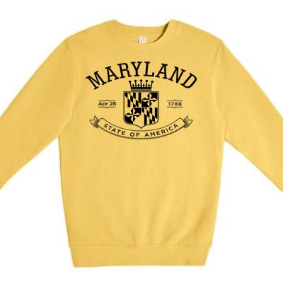 Maryland Stylized Emblem EST 1788 State of America Premium Crewneck Sweatshirt