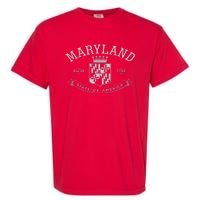 Maryland Stylized Emblem EST 1788 State of America Garment-Dyed Heavyweight T-Shirt