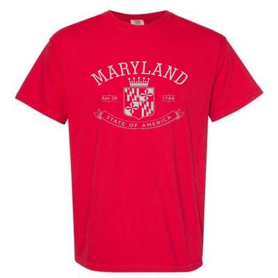 Maryland Stylized Emblem EST 1788 State of America Garment-Dyed Heavyweight T-Shirt