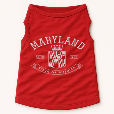 Maryland Stylized Emblem EST 1788 State of America Doggie Tank