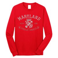 Maryland Stylized Emblem EST 1788 State of America Long Sleeve Shirt