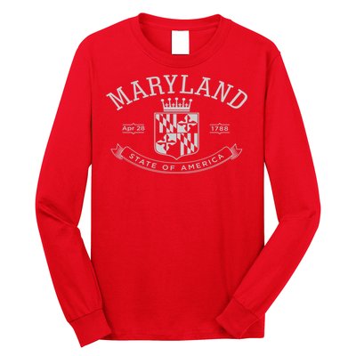 Maryland Stylized Emblem EST 1788 State of America Long Sleeve Shirt