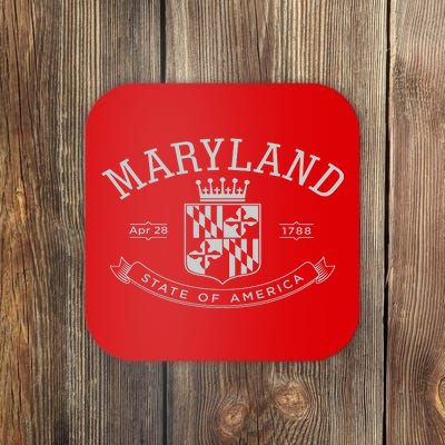 Maryland Stylized Emblem EST 1788 State of America Coaster