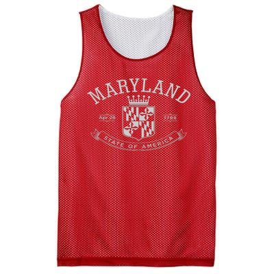 Maryland Stylized Emblem EST 1788 State of America Mesh Reversible Basketball Jersey Tank