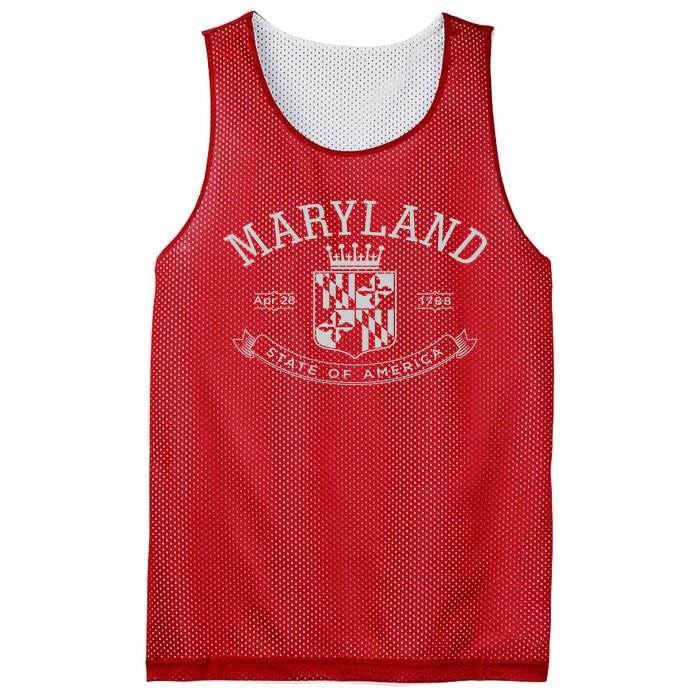 Maryland Stylized Emblem EST 1788 State of America Mesh Reversible Basketball Jersey Tank