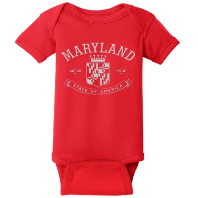 Maryland Stylized Emblem EST 1788 State of America Baby Bodysuit