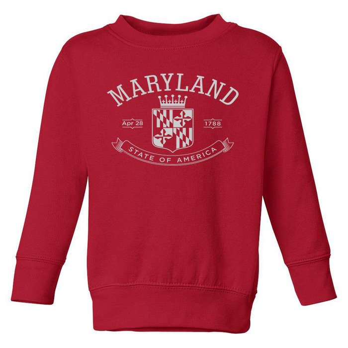 Maryland Stylized Emblem EST 1788 State of America Toddler Sweatshirt