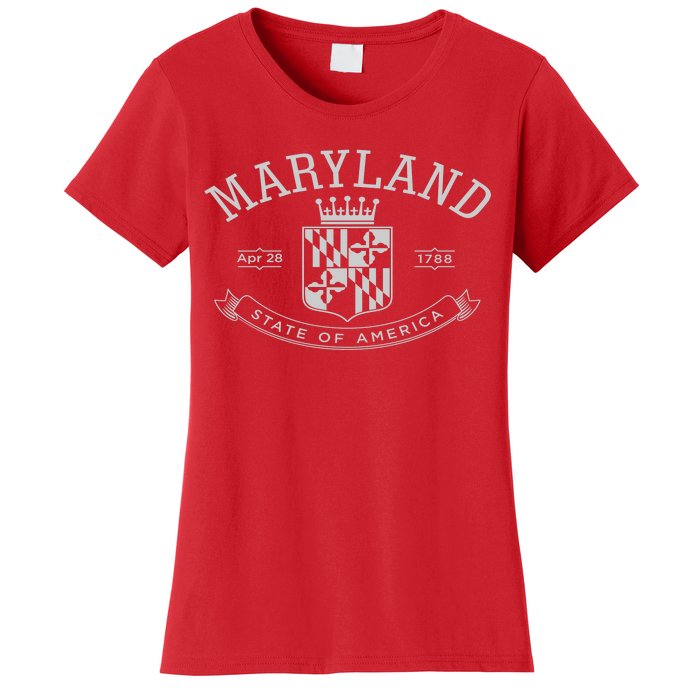 Maryland Stylized Emblem EST 1788 State of America Women's T-Shirt