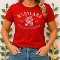 Maryland Stylized Emblem EST 1788 State of America Womens T-Shirt