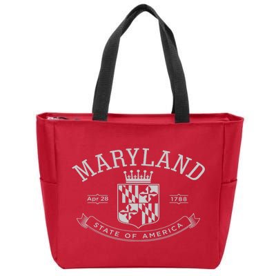 Maryland Stylized Emblem EST 1788 State of America Zip Tote Bag