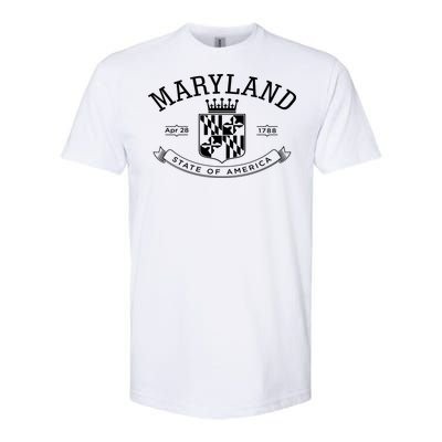 Maryland Stylized Emblem EST 1788 State of America Softstyle CVC T-Shirt