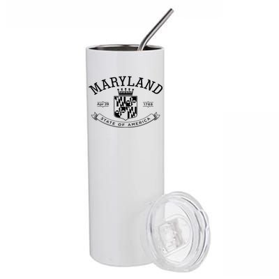 Maryland Stylized Emblem EST 1788 State of America Stainless Steel Tumbler