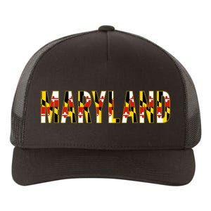 Maryland Word Flag Yupoong Adult 5-Panel Trucker Hat