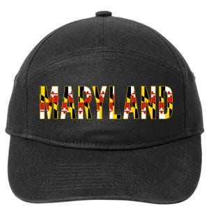 Maryland Word Flag 7-Panel Snapback Hat