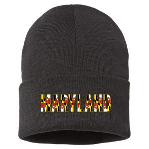 Maryland Word Flag Sustainable Knit Beanie