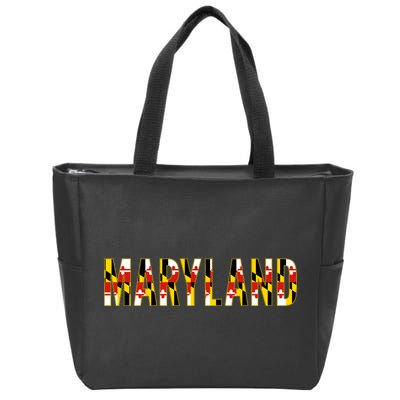 Maryland Word Flag Zip Tote Bag