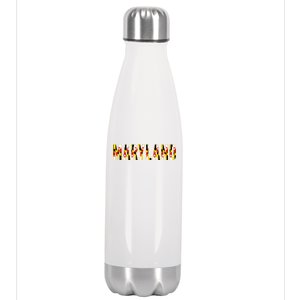 Maryland Word Flag Stainless Steel Insulated Water Bottle