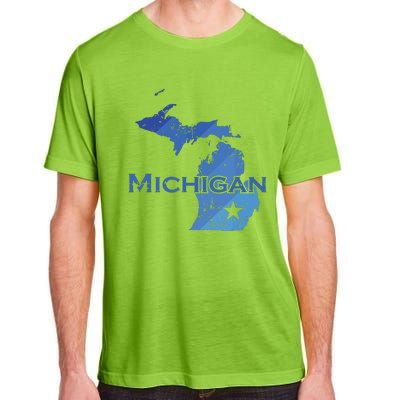 Michigan American State Outline Map Usa Adult ChromaSoft Performance T-Shirt