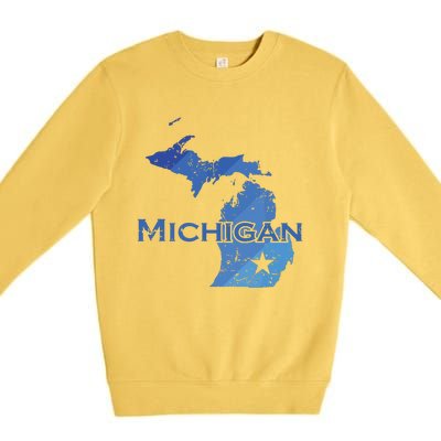 Michigan American State Outline Map Usa Premium Crewneck Sweatshirt