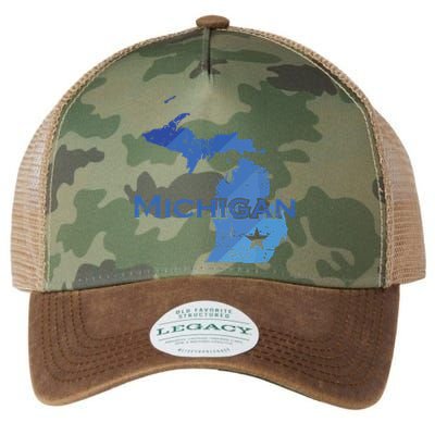 Michigan American State Outline Map Usa Legacy Tie Dye Trucker Hat