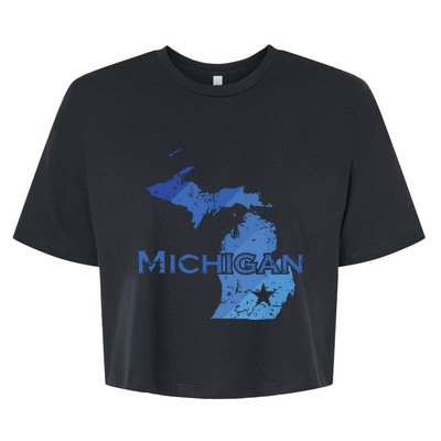 Michigan American State Outline Map Usa Bella+Canvas Jersey Crop Tee