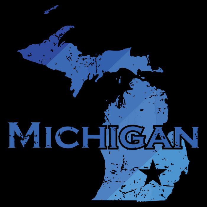 Michigan American State Outline Map Usa Cooling Performance Crew T-Shirt