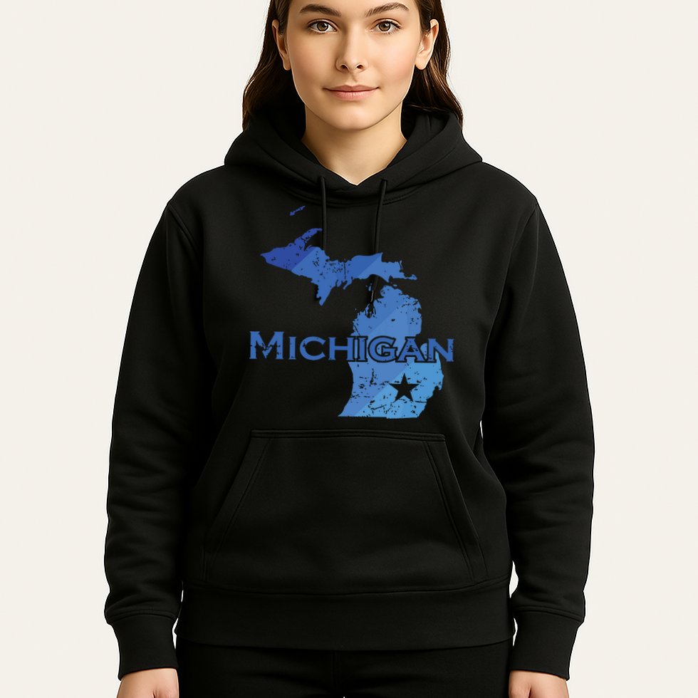 Michigan American State Outline Map Usa Hoodie