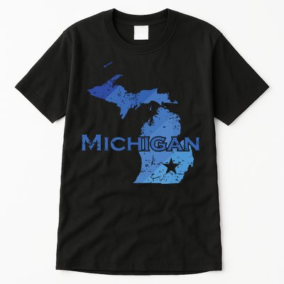 Michigan American State Outline Map Usa Tall T-Shirt