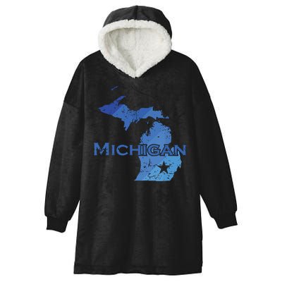 Michigan American State Outline Map Usa Hooded Wearable Blanket