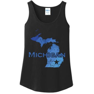 Michigan American State Outline Map Usa Ladies Essential Tank