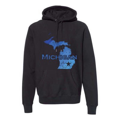 Michigan American State Outline Map Usa Premium Hoodie