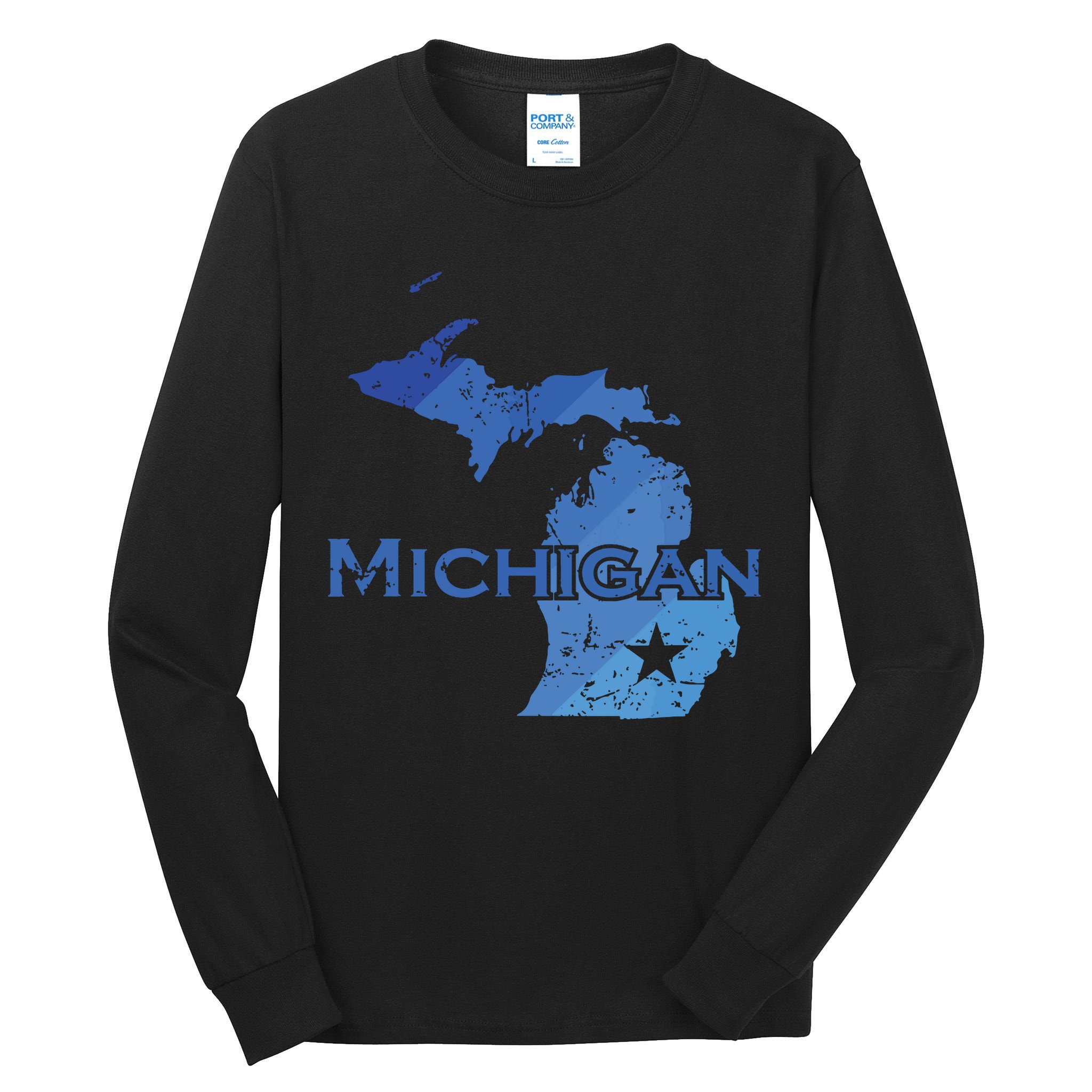 Michigan American State Outline Map Usa Tall Long Sleeve T-Shirt