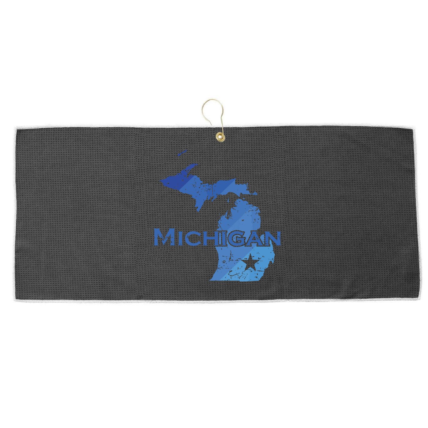 Michigan American State Outline Map Usa Large Microfiber Waffle Golf Towel