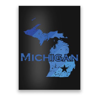 Michigan American State Outline Map Usa Poster