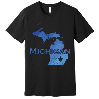 Michigan American State Outline Map Usa Premium T-Shirt