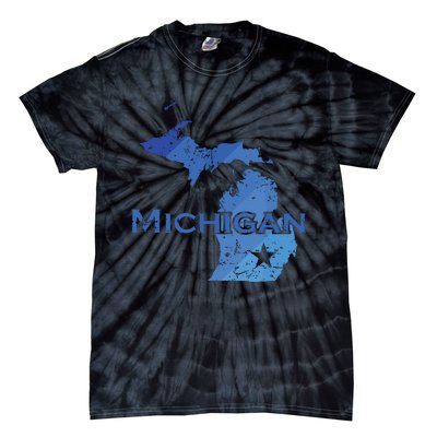 Michigan American State Outline Map Usa Tie-Dye T-Shirt